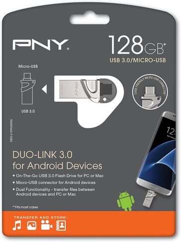 محرك أقراص فلاش بي إن واي DUO-LINK USB 3.0 OTG لأنظمة أندرويد - (P-FDI64GOTGTO30-GE) سعة 64 جيجابايت in Saudi Arabia