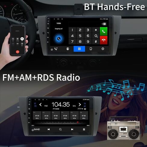 ستيريو راديو Android 12 لسيارة BMW 3 Series 328i 335i 325i 2005-2011(E90/E91/E92/E93)، وحدة رأس Bruynic 9 بوصة BMW E90 مع كاميرا احتياطية AHD، يدعم Carplay/Android Auto/النسخ المتطابق، BT 5.0 وWIFI in Saudi Arabia