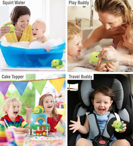 DolliBu Sea Turtle Bath Buddy Squirter – Floating Green Turtle Rubber Bath Toy, Fun Water Squirting Bathtime Play for Toddlers, Cute Sea Life Animal Toy in Kuwait