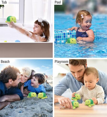 DolliBu Sea Turtle Bath Buddy Squirter – Floating Green Turtle Rubber Bath Toy, Fun Water Squirting Bathtime Play for Toddlers, Cute Sea Life Animal Toy in Kuwait