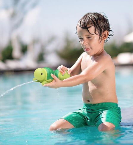 DolliBu Sea Turtle Bath Buddy Squirter – Floating Green Turtle Rubber Bath Toy, Fun Water Squirting Bathtime Play for Toddlers, Cute Sea Life Animal Toy in Kuwait