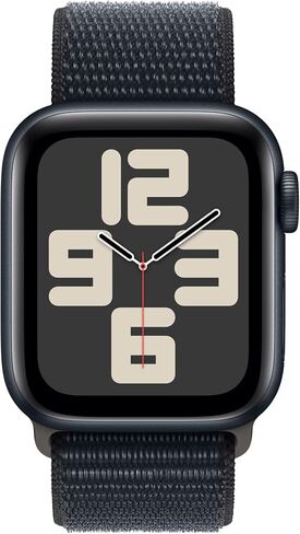 Apple Watch SE الجيل الثاني مقاس 40 ملم بنظام تحديد المواقع العالمي + هيكل من الألومنيوم لشبكة الهاتف الخلوي - حزام رياضي منتصف الليل (متجدد) in Saudi Arabia