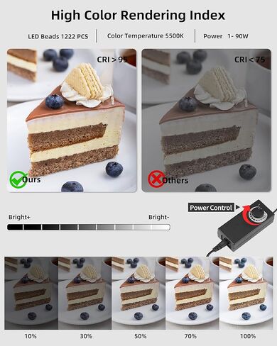 صندوق إضاءة وصندوق ناعم من Glendan، صندوق صور محمول احترافي مقاس 20 × 20 بوصة مع 1222 مصباح LED لصندوق إضاءة استوديو الصور مع 4 خلفيات PVC ملونة للمجوهرات وتصوير المنتجات in Kuwait