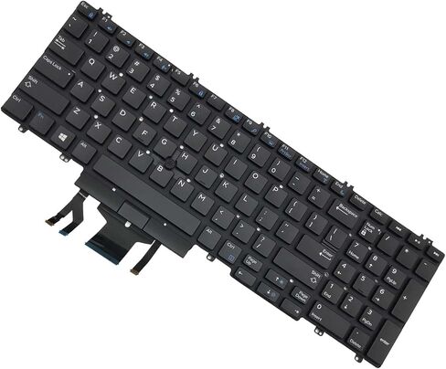 لـ DELL Precision 7530 7730 E7530 M7530 7540 7740 Series أسود بدون إطار، مع إضاءة خلفية، مع عصا ماوس 0DK60 00DK60 266YW 0266YW 06P79 006P79 لوحة مفاتيح للكمبيوتر المحمول بتصميم أمريكي in Kuwait