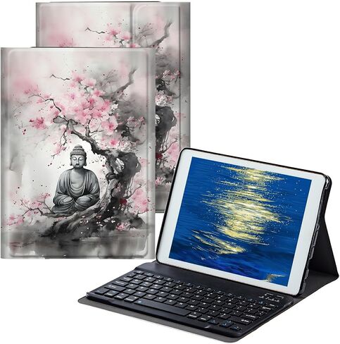 Keyboard Case for Kindle Fire HD 8 & Fire HD 8 Plus Tablet (12th Generation 2022 & 10th Generation 2020 Release) Slim Smart Stand Cover with Detachable Wireless Bluetooth Keyboard,American Flag Eagle in Saudi Arabia