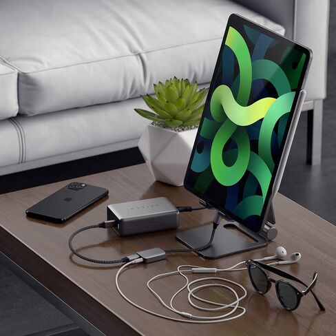 محول صوت Satechi USB-C PD - منفذ مقبس سماعة الرأس 3.5 ملم وشحن PD 3.0 - متوافق مع iPad Mini 6 Gen، 2022 iPad Air M1، 2021 iPad Por M1، 2020/2018 iPad Pro، 2020 iPad Air والمزيد in Kuwait