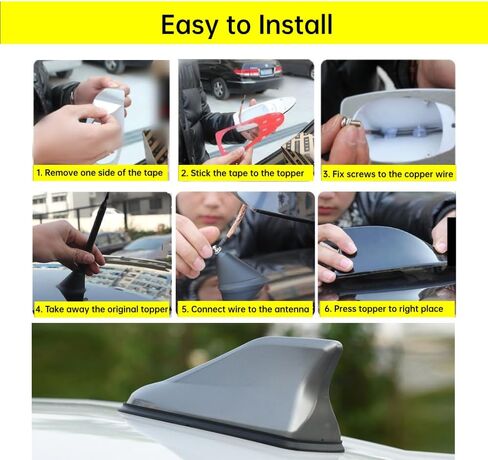 Shark Fin Antenna Cover for Car, Car Radio Antenna Topper, Universal Antenna for Vehicle Decoration (Black) in Saudi Arabia