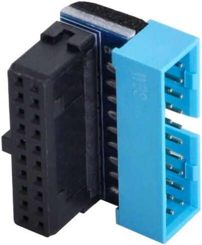 chenyang 2 Pack USB 3.0 Front Panel Header 19/20Pin Male to Female 90 Degree Angled Mainboard Header Gender Changer Connector Adapter Overmold Type in Saudi Arabia