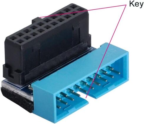 chenyang 2 Pack USB 3.0 Front Panel Header 19/20Pin Male to Female 90 Degree Angled Mainboard Header Gender Changer Connector Adapter Overmold Type in Saudi Arabia