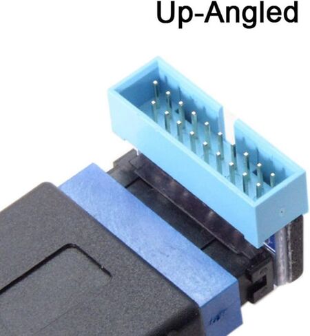 chenyang 2 Pack USB 3.0 Front Panel Header 19/20Pin Male to Female 90 Degree Angled Mainboard Header Gender Changer Connector Adapter Overmold Type in Saudi Arabia