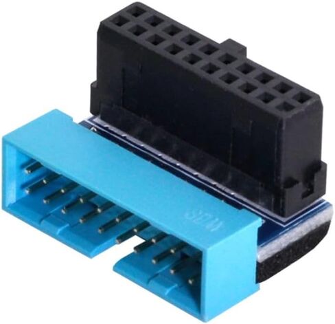 chenyang 2 Pack USB 3.0 Front Panel Header 19/20Pin Male to Female 90 Degree Angled Mainboard Header Gender Changer Connector Adapter Overmold Type in Saudi Arabia