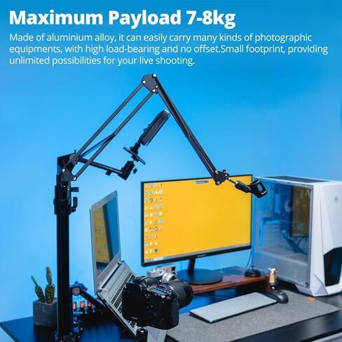 شاشة AMBITFUL/حامل كمبيوتر محمول، حامل ذراع مزدوج قابل للتعديل 4 في 1، حامل/حامل ذراع مكتب واحد لشاشات كمبيوتر LCD مقاس 17 إلى 32 بوصة، صينية إضافية تناسب أجهزة الكمبيوتر المحمولة مقاس 12 إلى 17 بوصة in Kuwait