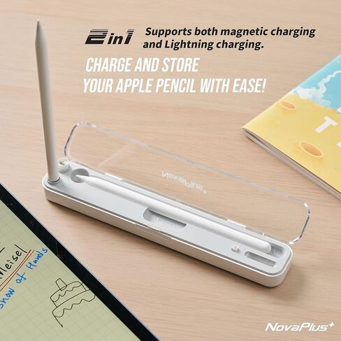 NovaPlus 2 in 1 Apple Pencil Charging Case for Apple Pencil 2nd & 1st Generation, Magnetic Wireless Apple Pencil Charger for Pencil 2nd Gen, Portable Battery/Carrying Charging (Wired Version) in Saudi Arabia