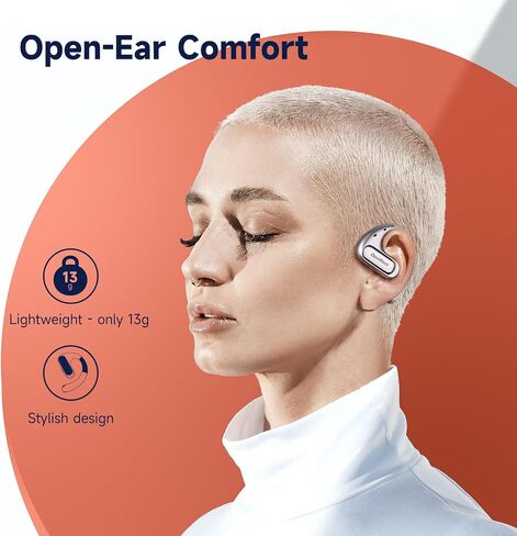 Pro Open Ear Headphones, Bluetooth 5.2 Wireless Earbuds, 46 Hours Playtime with Charging Case, Extra Deep Bass, IPX5 Waterproof, for Sports, Gaming, Office, Running, Cycling, Driving, Hiking in Saudi Arabia