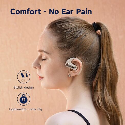 Pro Open Ear Headphones, Bluetooth 5.2 Wireless Earbuds, 46 Hours Playtime with Charging Case, Extra Deep Bass, IPX5 Waterproof, for Sports, Gaming, Office, Running, Cycling, Driving, Hiking in Saudi Arabia