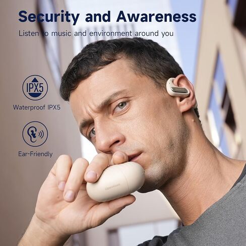 Pro Open Ear Headphones, Bluetooth 5.2 Wireless Earbuds, 46 Hours Playtime with Charging Case, Extra Deep Bass, IPX5 Waterproof, for Sports, Gaming, Office, Running, Cycling, Driving, Hiking in Saudi Arabia