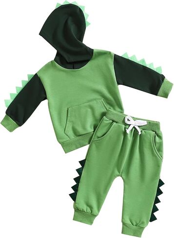 Baby Boy Clothes Toddler Fall Winter Outfits Dinosaur Long Sleeve Hoodies Tops & Jogger Pants Sweatsuit in Saudi Arabia