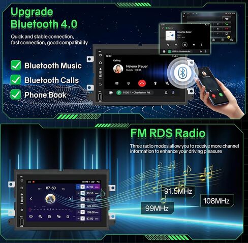 ستيريو راديو السيارة لسيارة Ford F150 2004-2008: وحدة رئيسية 2 + 64 جيجابايت لـ F250 F350 Focus Fusion Escape Edge Mustang Taurus - شاشة لمس أندرويد 7 بوصات مع كاميرا احتياطية - 5G WiFi GPS Navigation Wireless Carplay in Kuwait