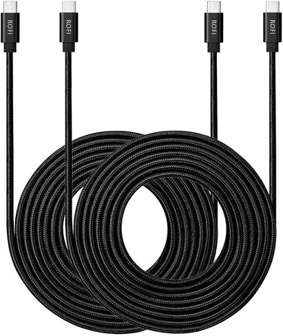 RoFI USB C to USB C Cable, [2Pack 6FT] 60W Power Delivery Fast Charge Type C Cord Compatible with MacBook Pro/iPad Pro/Galaxy S20/Microsoft Surface/Google Pixel and Other USB C Device (6 Feet, Red) in Kuwait