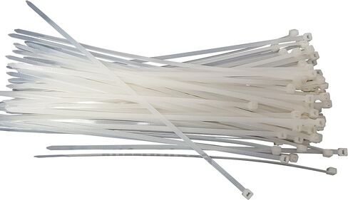 14 Inch Cable Ties, 50 lbs Nylon Wrap Zip Ties, UV Weather Resistant, Premium Grade - HEAVY DUTY (100 Natural/Clear Cable Zip Ties) in Saudi Arabia