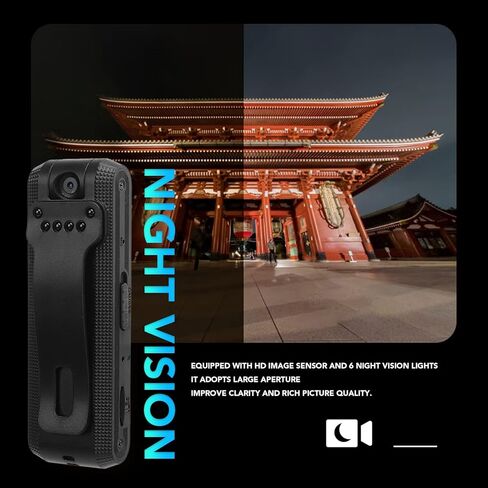 كاميرا يمكن ارتداؤها على الجسم كاميرا الجسم 1080P، زاوية واسعة 180 درجة مضادة للاهتزاز مقاومة للماء بمشبك خلفي لحارس أمن المنزل في الهواء الطلق in Kuwait