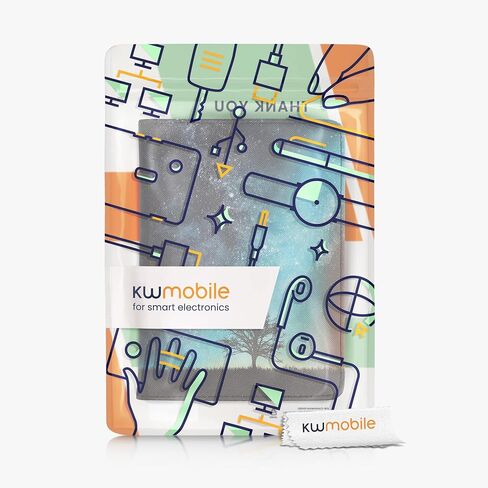 kwmobile Case Compatible with Amazon Kindle Paperwhite 11. Generation 2021 Case - PU Cover w/Strap - Cosmic Nature Blue/Grey/Black in Saudi Arabia