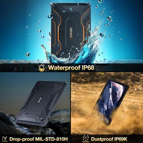 DOOGEE R20 تابلت متين، شاشة 10.4 بوصة 2.4K Android 13، بطارية 21600 مللي أمبير، 20 جيجابايت + 256 جيجابايت/2 تيرابايت قابلة للتوسيع، تابلت ثماني النواة للألعاب، Helio G99، مكبرات صوت رباعية عالية الدقة، أجهزة لوحية بكاميرا 50 ميجابكسل، OTG/WiFi 6 in Saudi Arabia