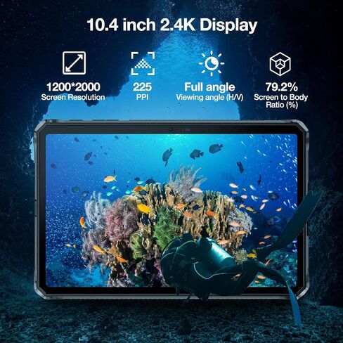 DOOGEE R20 تابلت متين، شاشة 10.4 بوصة 2.4K Android 13، بطارية 21600 مللي أمبير، 20 جيجابايت + 256 جيجابايت/2 تيرابايت قابلة للتوسيع، تابلت ثماني النواة للألعاب، Helio G99، مكبرات صوت رباعية عالية الدقة، أجهزة لوحية بكاميرا 50 ميجابكسل، OTG/WiFi 6 in Saudi Arabia