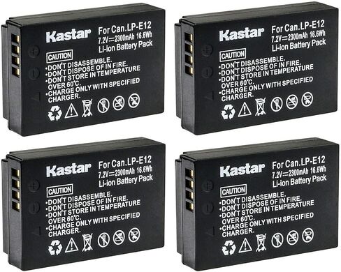 Kastar 2-Pack LP-E12 Battery 7.2V 2300mAh Replacement for Canon LP-E12 LPE12 Battery, Canon LC-E12 LC-E12E Charger in Saudi Arabia