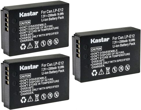 Kastar 2-Pack LP-E12 Battery 7.2V 2300mAh Replacement for Canon LP-E12 LPE12 Battery, Canon LC-E12 LC-E12E Charger in Saudi Arabia