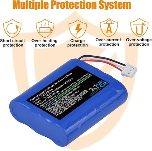 بطارية بديلة من Pickle Power 300-10186 للوحة الأمان الذكية ADT Command، بطارية 3.7 فولت 8400 مللي أمبير في الساعة لنظام إنذار ADT هانيويل برو 7، ADT5AIO-1، ADT5AIO-2، ADT7AIO-1، ADT2X16AIO-1 in Kuwait