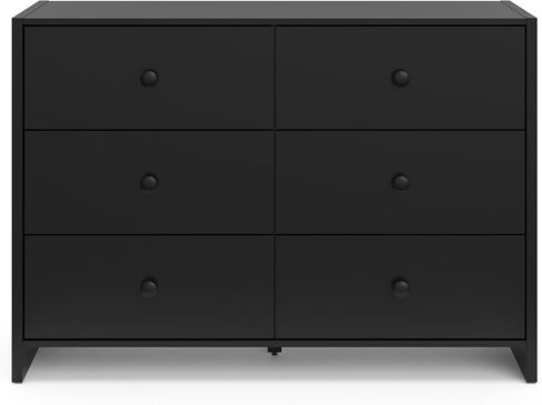 Storkcraft Calabasas 6 Drawer Dresser (Black) - GREENGUARD Gold Certified, 6 Drawer Dresser with Interlocking Drawer System, Dresser Drawer Organizer for Kids' Bedroom in Saudi Arabia