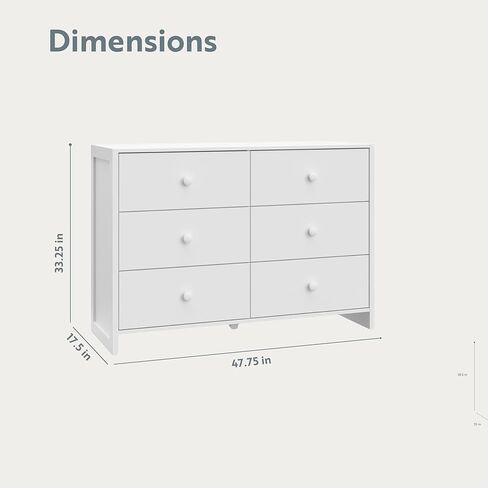 خزانة ملابس Storkcraft Calabasas ذات 6 أدراج (أسود مع خشب دريفت) - معتمدة من GREENGUARD Gold، خزانة ذات 6 أدراج مع نظام أدراج متشابك، منظم أدراج خزانة لغرفة نوم الأطفال in Kuwait