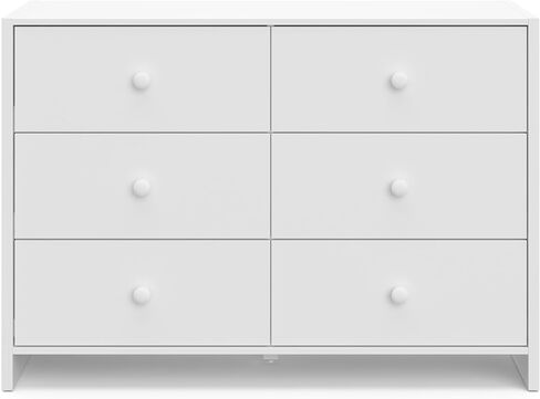 خزانة ملابس Storkcraft Calabasas ذات 6 أدراج (أسود مع خشب دريفت) - معتمدة من GREENGUARD Gold، خزانة ذات 6 أدراج مع نظام أدراج متشابك، منظم أدراج خزانة لغرفة نوم الأطفال in Kuwait