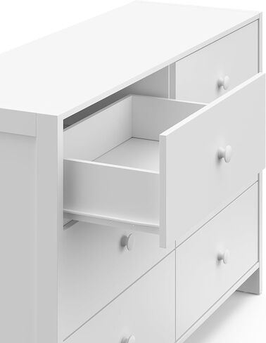 خزانة ملابس Storkcraft Calabasas ذات 6 أدراج (أسود مع خشب دريفت) - معتمدة من GREENGUARD Gold، خزانة ذات 6 أدراج مع نظام أدراج متشابك، منظم أدراج خزانة لغرفة نوم الأطفال in Kuwait