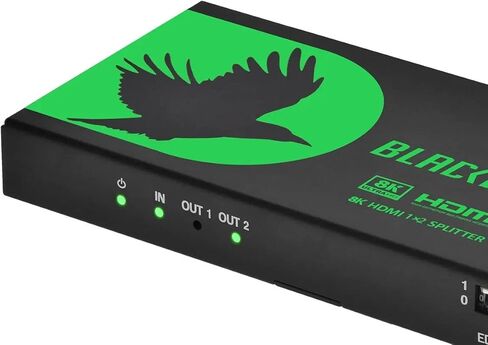 موزع HDMI Monoprice 1x2 مع استخراج الصوت، 8K@60 هرتز، 4K@120 هرتز، 40 جيجابت في الثانية، HDMI 2.1، HDCP 2.3، HDR10+ وDolby Vision، لـ HDTV، Xbox، PS5/4/3، Fire TV، Roku، PC، جهاز عرض - Blackbird مسلسل in Saudi Arabia