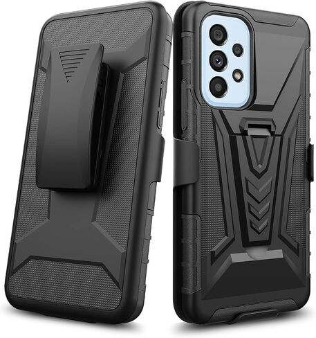 for Samsung Galaxy A53 5G (SM-A536) - Shockproof Phone Case with Belt Clip Holster - CV1 Black in Kuwait