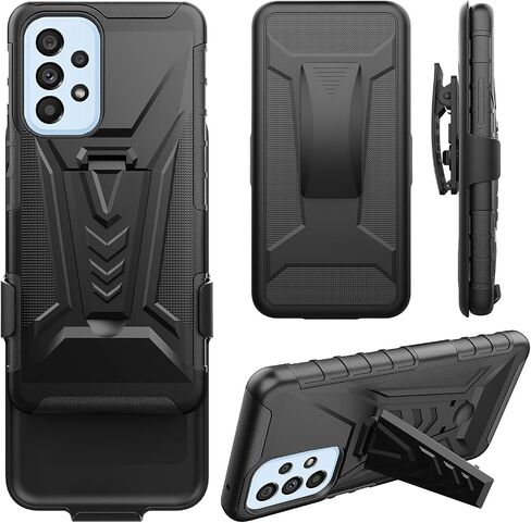 for Samsung Galaxy A53 5G (SM-A536) - Shockproof Phone Case with Belt Clip Holster - CV1 Black in Kuwait