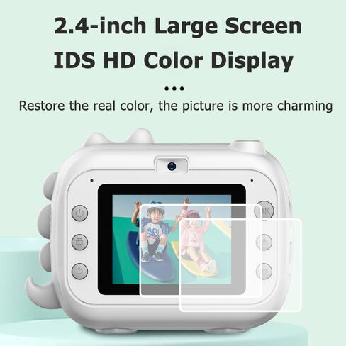 كاميرا أطفال طباعة فورية، كاميرا طباعة فورية 1080 بكسل للطفل مع 5 لفات من ورق الطباعة، هدية عيد ميلاد لفتاة صبي تتراوح أعمارهم بين 3-12، كاميرا رقمية مقاس 2.4 بوصة للأطفال بعمر 4 5 6 7 8 9 10 سنوات in Kuwait