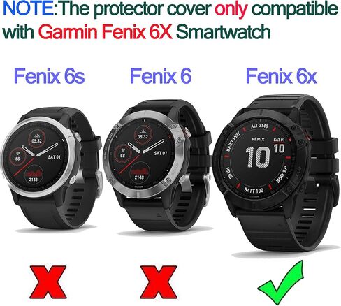 FitTurn [5 Pack] Clear Style Case Compatible with Garmin Fenix 6X/6X Pro/Fenix 6X Sapphire Smart watch Replacement Screen Protector Case Cover TPU Shockproof Case Guard Thin Bumper Shell in Saudi Arabia