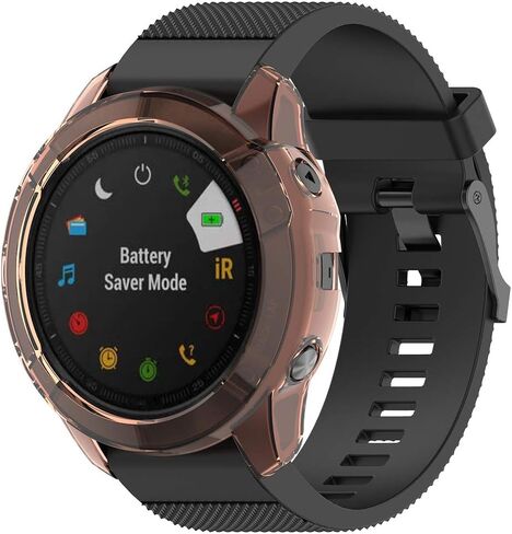 FitTurn [5 Pack] Clear Style Case Compatible with Garmin Fenix 6X/6X Pro/Fenix 6X Sapphire Smart watch Replacement Screen Protector Case Cover TPU Shockproof Case Guard Thin Bumper Shell in Saudi Arabia