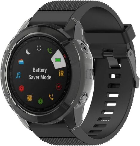 FitTurn [5 Pack] Clear Style Case Compatible with Garmin Fenix 6X/6X Pro/Fenix 6X Sapphire Smart watch Replacement Screen Protector Case Cover TPU Shockproof Case Guard Thin Bumper Shell in Saudi Arabia