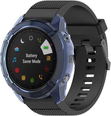 FitTurn [5 Pack] Clear Style Case Compatible with Garmin Fenix 6X/6X Pro/Fenix 6X Sapphire Smart watch Replacement Screen Protector Case Cover TPU Shockproof Case Guard Thin Bumper Shell in Saudi Arabia