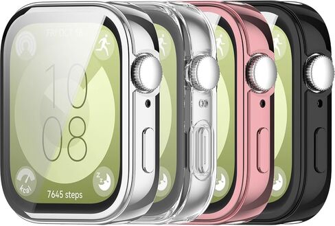 Chofit Screen Protector Intended for Huawei Watch Fit 3 Case,TPU Plated Bumper All-Around Slim Protective Cover Accessories for Huawei Watch Fit 3 (4PACKSA) in Saudi Arabia