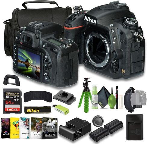 كاميرا Nikon D750 الرقمية ذات العدسة الأحادية العاكسة بصيغة FX + بطارية EN-EL15C + شاحن خارجي + محفظة بطاقة ذاكرة + بطاقة Extreme PRO سعة 64 جيجابايت + قارئ بطاقات + حامل ثلاثي القوائم مرن مقاس 12 بوصة + برنامج تحرير الصور + المزيد (متجدد) in Saudi Arabia