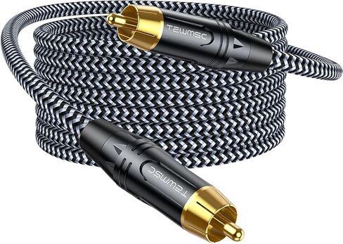 كابل مضخم الصوت بطول 6.6 أقدام، كابل مضخم صوت مزدوج محمي RCA موصل مطلي بالذهب RCA إلى كابل صوت RCA كابل مضخم صوت RCA مضفر من النايلون لمكبرات الصوت، المسرح المنزلي، أنظمة هاي فاي، مضخم الصوت in Saudi Arabia