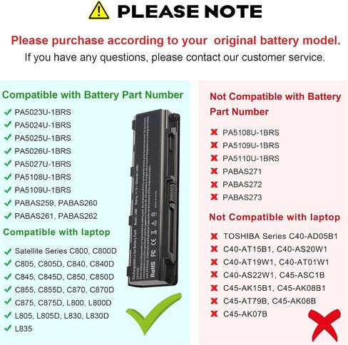 Fancy Buying PA5121U-1BRS Replace Battery for Toshiba Satellite L875D-S7232 L875D-S7332 L875D-S7342 L875D-S7343 P875-S7200, P875-S7310 PA5121U-1BRS in Saudi Arabia