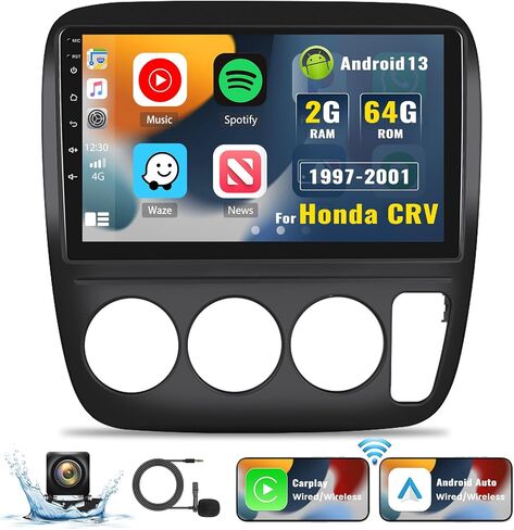 UNITOPSCI 2G+64G for Honda CRV 1997-2001 Radio Android Car Stereo Wireless Apple CarPlay Android Auto GPS Navigation 9 Inch Touch Screen FM/RDS Radio USB SWC HiFi WiFi + Backup Camera in Saudi Arabia