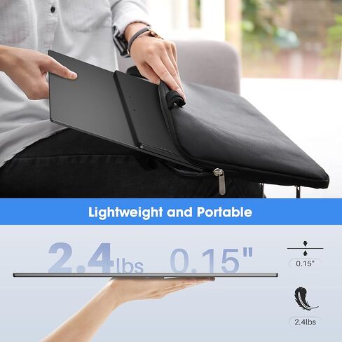 Oiiwak 18.5 inch Large Portable Monitor | 100HZ Second Screen Extender for Laptop | 100% sRGB 1080P FHD IPS Frameless Travel Gaming Monitor | Dual Speakers | 180° Foldable Stand & VESA in Kuwait