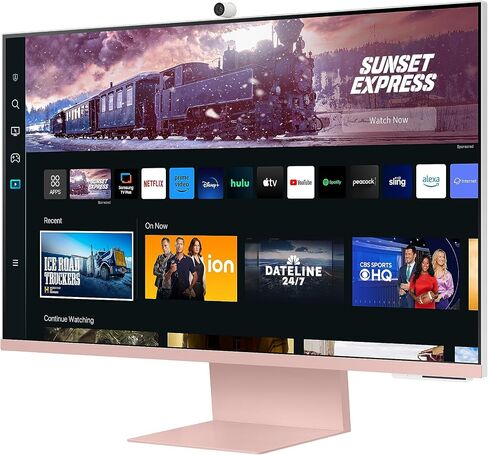 SAMSUNG 27" M80C UHD HDR Smart Computer Monitor Screen with Streaming Wireless Remote PC Access, Alexa Built-in (LS27CM80PUNXZA), Sunset Pink in Saudi Arabia